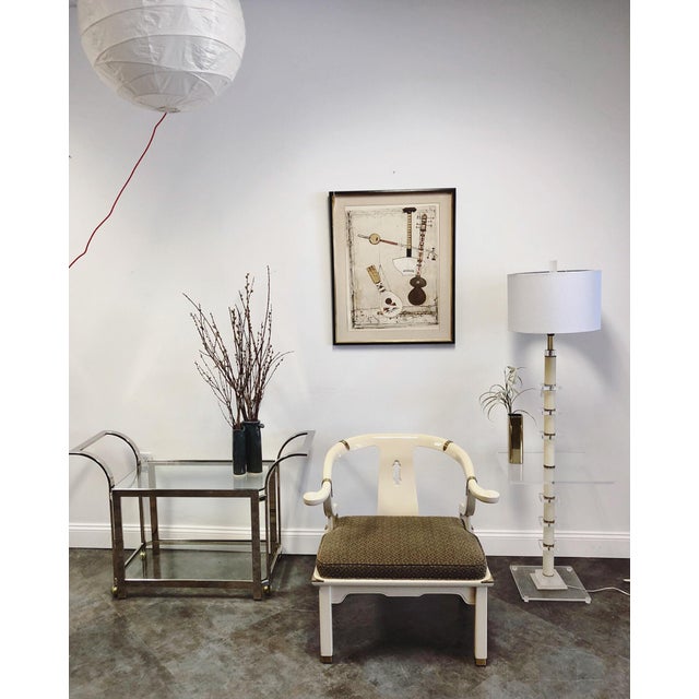Stacked Lucite Floor Lamp With Tray Table