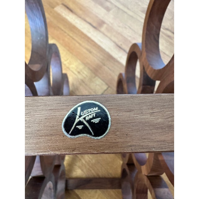 Mid-Century Modern Kustom Kraft Walnut 9-Bottle Wine Rack, Usa 1960s For Sale - Image 9 of 9