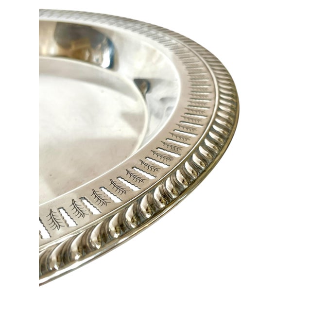 Silver Mid Century Silver Plate Lazy Susan Tray For Sale - Image 8 of 15