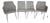 Late 20th Century Set of 4 Ligne Roset Dining Chairs – Stone Grey Mesh & Silver Legs For Sale