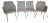 Set of 4 Ligne Roset Dining Chairs – Stone Grey Mesh & Silver Legs For Sale