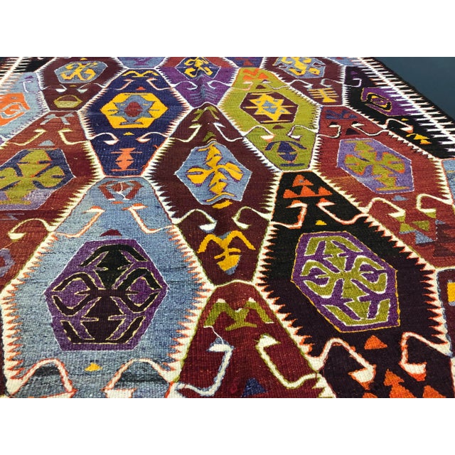 1960s Vintage Handmade Turkish Kilim Rug - 5′2″ × 10′7″ For Sale - Image 9 of 11