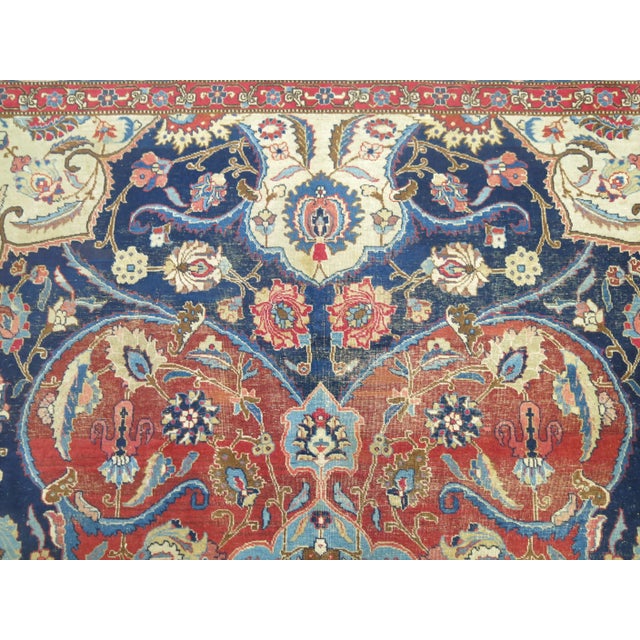 Early 20th Century Dramatic Antique Tabriz Rug - 6'11" x 10'11" For Sale - Image 4 of 7