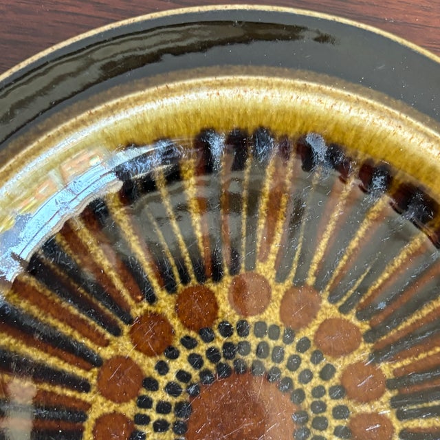 Mid-20th Century Arabia of Finland ‘Kosmos’ Stoneware Salad /Sandwich Plates — Service for 4 For Sale - Image 10 of 14