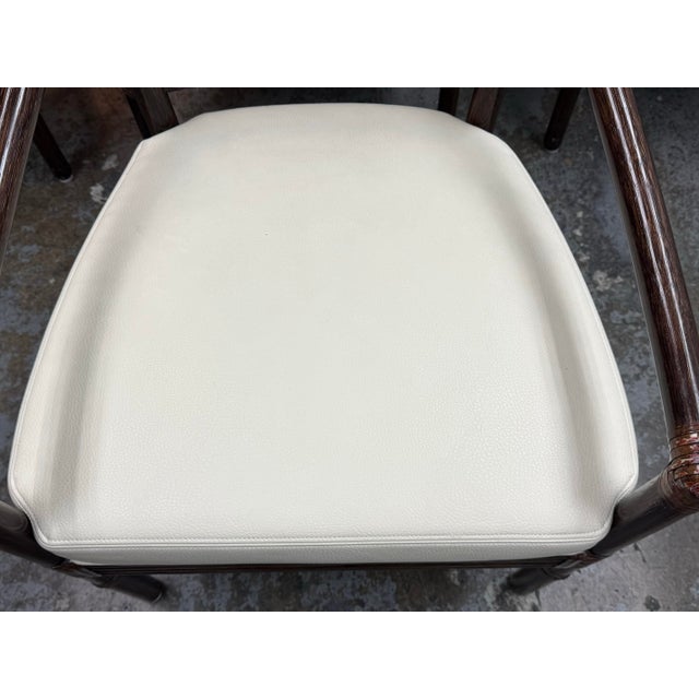 Wood Orlando Diaz-Azcuy for McGuire Furniture Scala Dining Arm Chairs, Set of Four For Sale - Image 7 of 12
