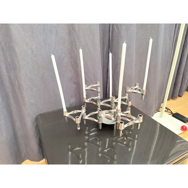 Set of eleven modular candlesticks designed by Stoffi & Nagel for BMF from the 1960s. In good, original condition....