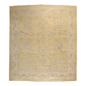 Antique Gold Ivory Square PersianTabriz Rug