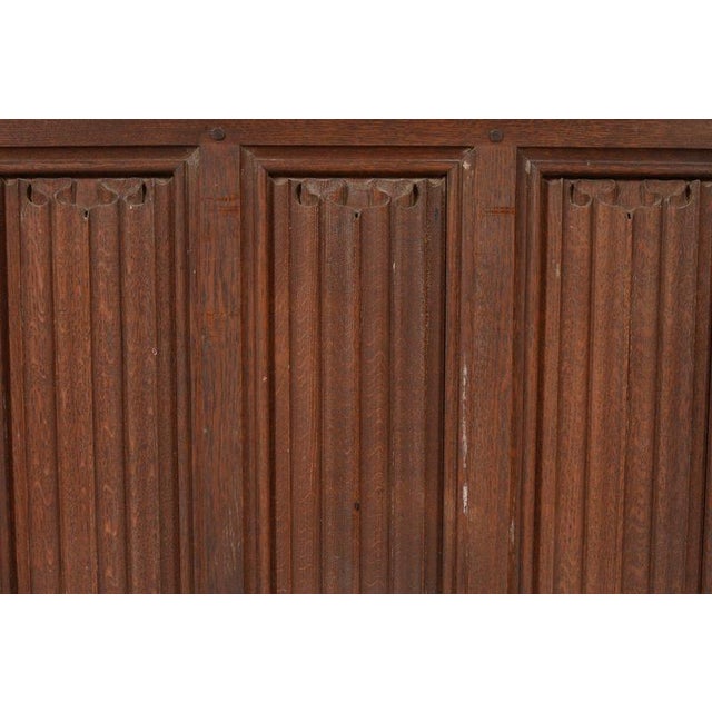 Paint Victorian Linenfold Panelled Oak Console Table, 1870s For Sale - Image 7 of 8