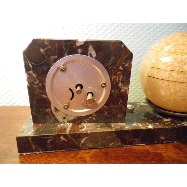 Black Table Lamp with Pendulum on Marble, 1940s For Sale - Image 8 of 14