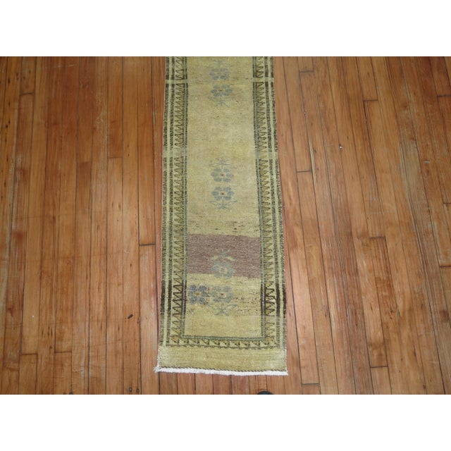 Turkish Vintage Narrow Turkish Runner - 1'5" x 7'1" For Sale - Image 3 of 4