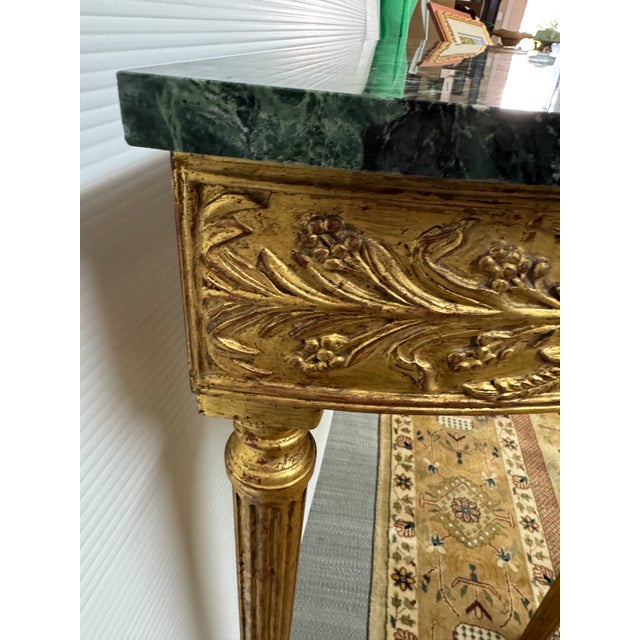 Gold Burton Ching Giltwood Console Table With Marble Top For Sale - Image 8 of 12