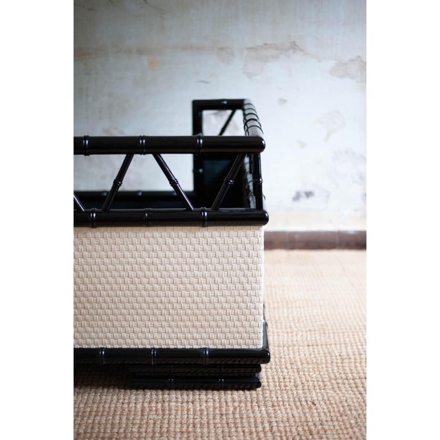 Lacquered Wood Daybed with Bamboo Effect, 1970s For Sale - Image 10 of 11