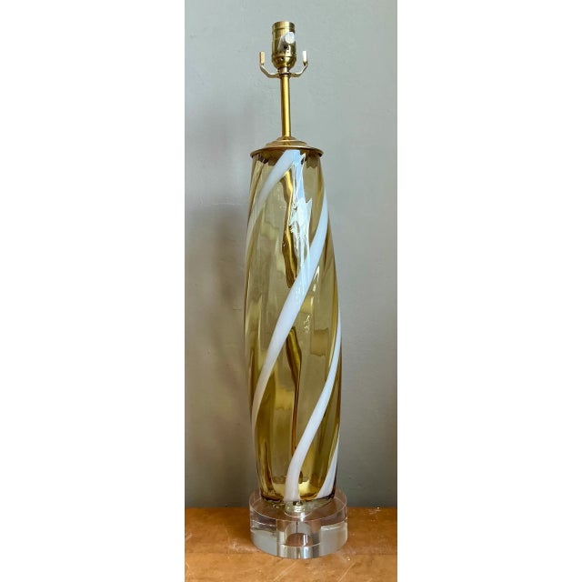 Murano Vintage Murano Swirled Glass Table Lamp For Sale - Image 4 of 16