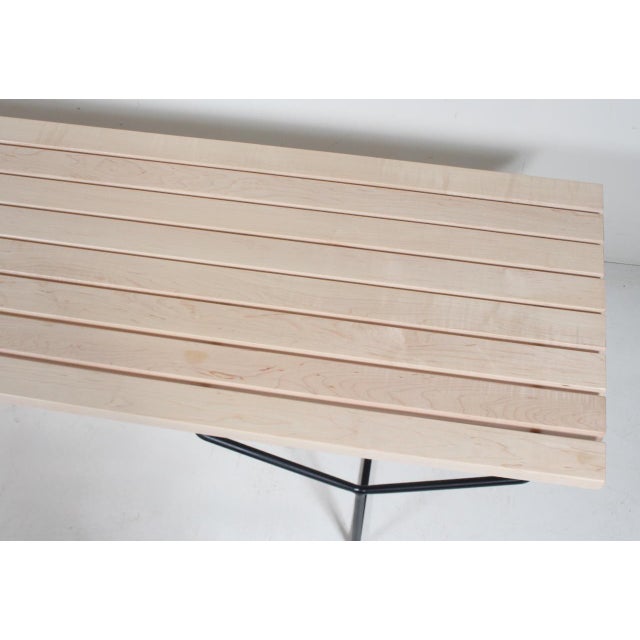Attributed to Harry Bertoia for Knoll Birch & Black Iron Bench / Coffee Table C. 1970 For Sale - Image 14 of 18
