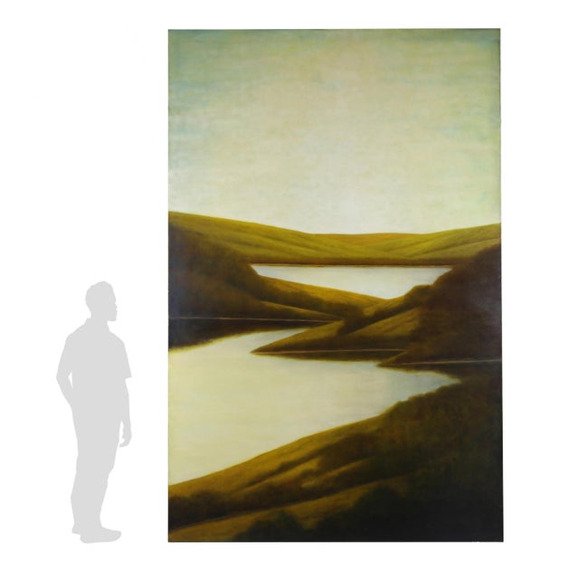 Oil on canvas, gallery wrapped canvas. 120 x 78 in. Wade Hoefer was a contemporary American landscape artist, living and...