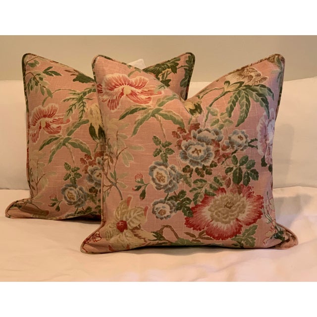Custom Floral Linen Pillows A Pair Chairish