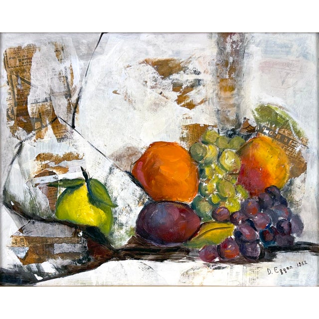 American Still Life of Fruit on Table Style of Paul Cézanne by Dorothy Milne Eggen For Sale - Image 3 of 8