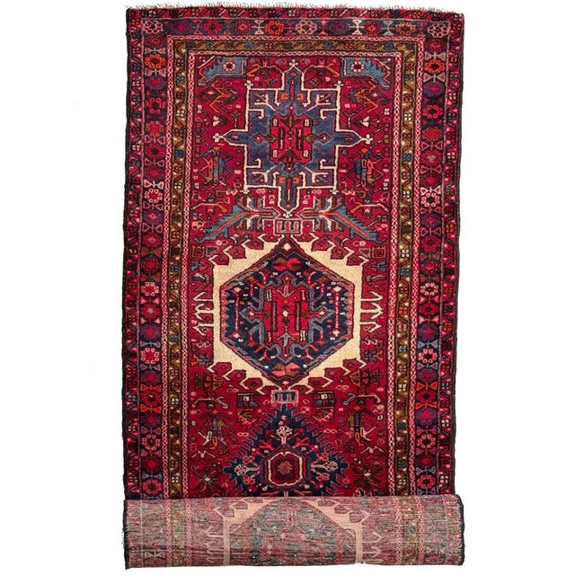 Name: PLUSH Vintage Karaja Runner | Mint Condition with Rich Strawberry | Size: ~ 3.5 x 14.5 Age: Vintage, C. 1950-60...