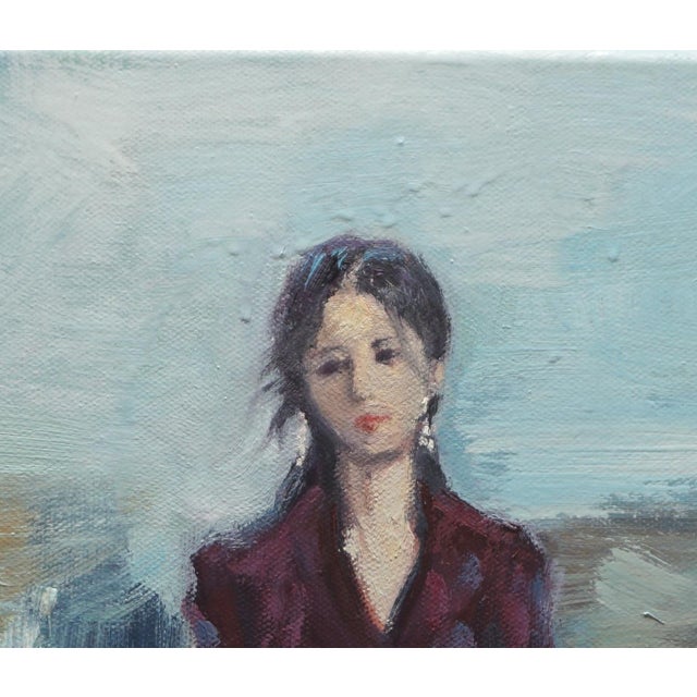 Impressionist Original Oil Painting, Girl Portrait For Sale - Image 3 of 5