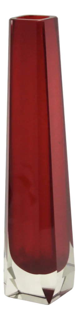 Vintage Italian Sommerso Murano Glass Vase, 1970s