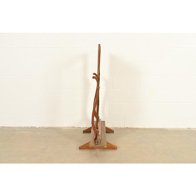 Brown Stickley Style Antique Mission Tiger Oak Arts & Crafts Full Length Cheval Floor Mirror, Circa 1920s For Sale - Image 8 of 10