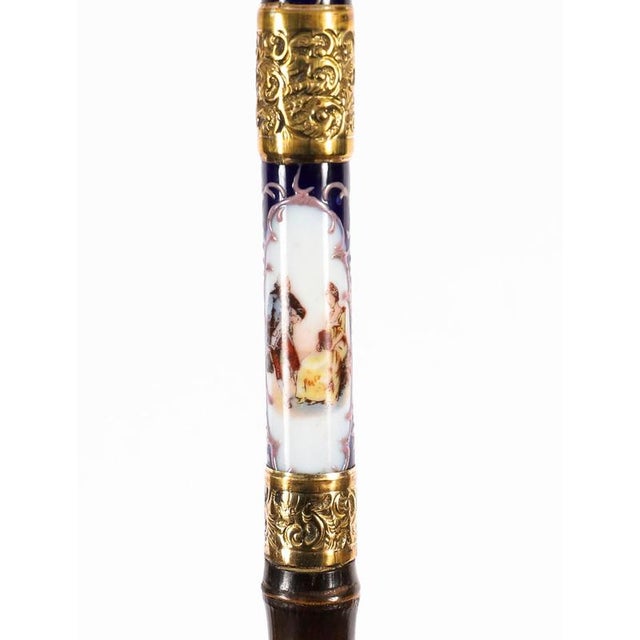 Antique French Gold Plate Sevres Porcelain Walking Sword Stick, 19th Century For Sale - Image 9 of 18