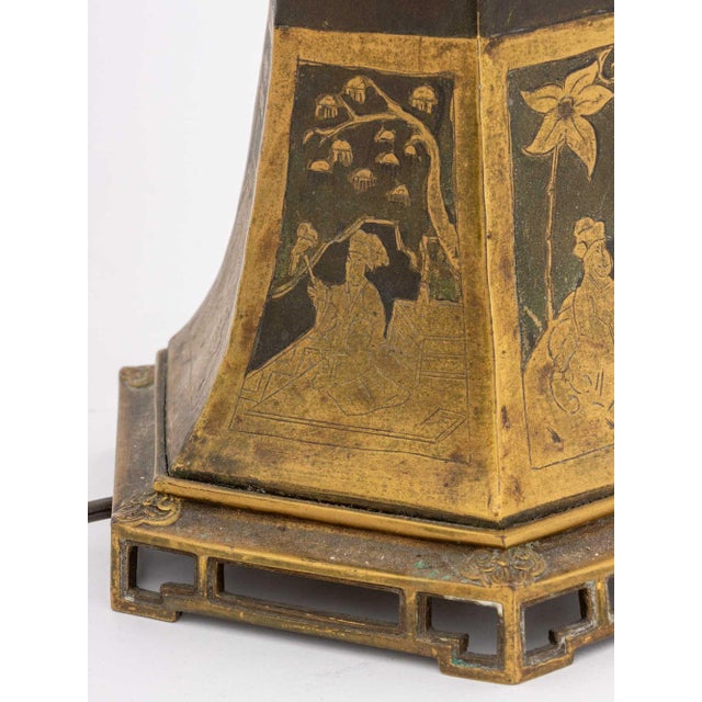 Mid 20th Century Chinese Figural Motif Brass Lamp For Sale - Image 10 of 11