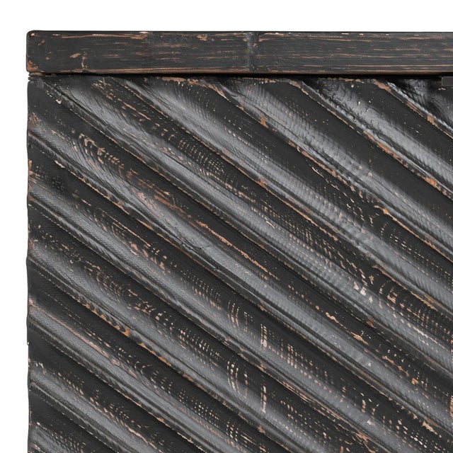 Ebony Geometric Wood Cabinet For Sale - Image 10 of 13