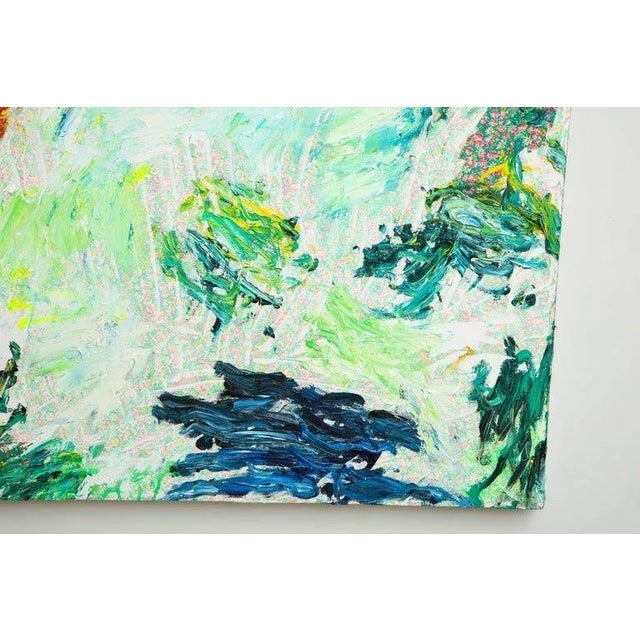 2017 “Green Wind” Abstract Expressionist Contemporary Painting on Mixed Media by Sebastian Vallejo For Sale - Image 4 of 10