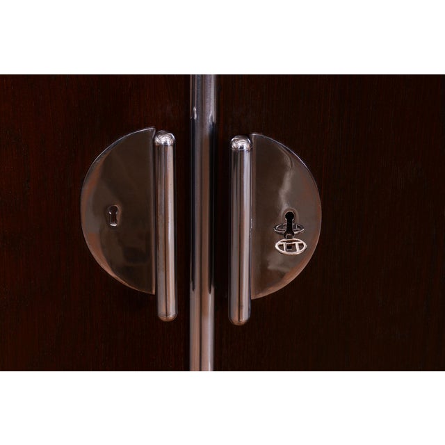Czech Bauhaus Wardrobe in Chrome, Steel and Oak by Vichr a Spol, 1930s For Sale - Image 6 of 17