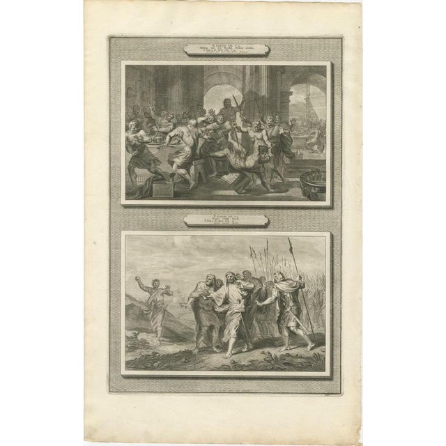 Baroque Pieter Mortier, Absalom Has Amnon Killed and Shimei Curses David, Pieter 1700, Engraving For Sale - Image 3 of 12