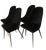 Black Velvet Dining Chairs, Italy, 1960s, Set of 4 For Sale