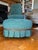 Heywood-Wakefield Danish Modern Tufted Swivel Lounge Chair & Pleated Ottoman in Emerald Tweed 1960's For Sale - Image 13 of 16