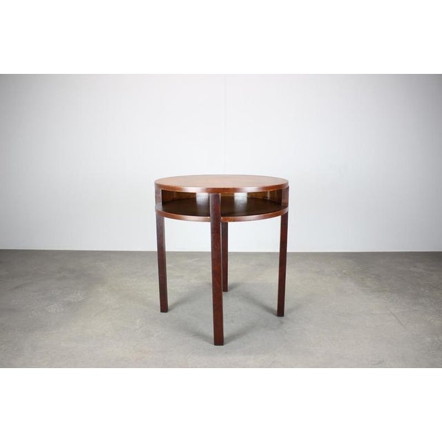 Art Deco Mahogany Veneer Table, Former Czechoslovakia, 1930s For Sale - Image 4 of 12