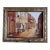 Vintage Roger Merkel Signed Cobblestone Street Oil Painting—Gilt Framed For Sale