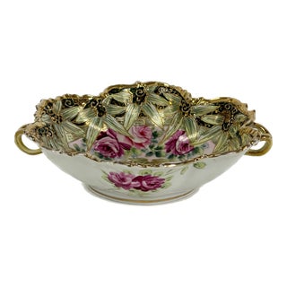 Maple Leaf Nippon Hand Painted Bowl, 1891-1911 For Sale