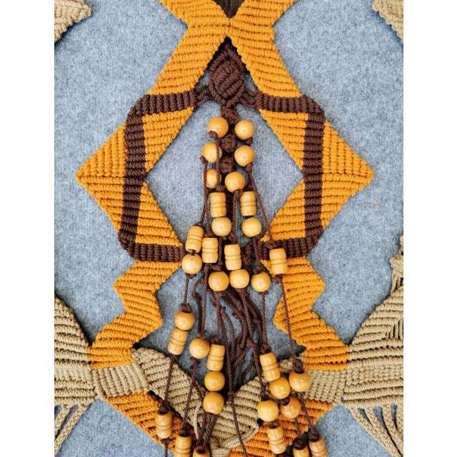 Vintage Macrame Wall Rug, Germany, 1970s For Sale - Image 9 of 11