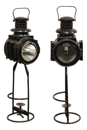 English Antique Pair of Railroad Lanterns