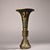 Chinoiserie Bronze Gu Vase With Gold Inlay & Inscribed Markings, Archaic Scroll Motif, Tall Flared Ritual Style Bronze Vessel For Sale - Image 3 of 9