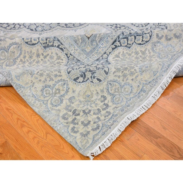 2010s Oversized Silk With Textured Wool Tree of Life Meditation Design Hand Knotted Oriental Rug For Sale - Image 5 of 13