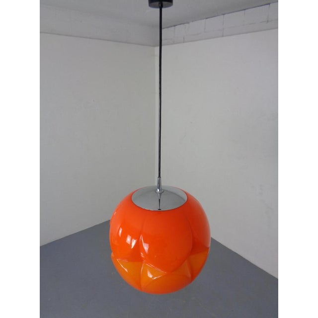 1960s Orange Glass Ball Ceiling Lamp from Peill & Putzler, Germany, 1960s For Sale - Image 5 of 18