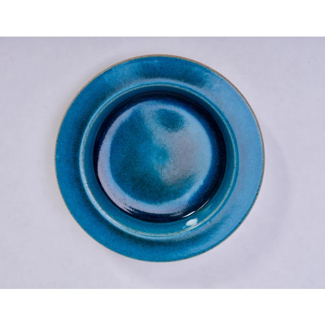 Blue Stoneware Plate from Knabstrup, 1960s For Sale - Image 4 of 6