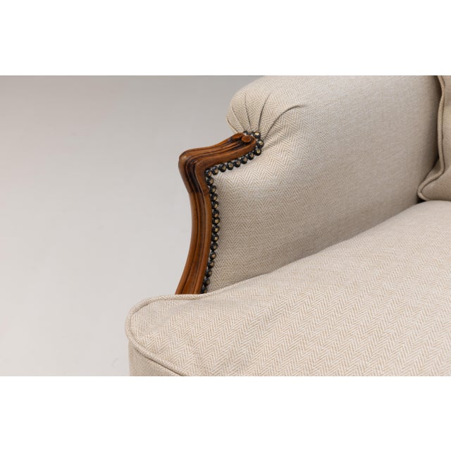 Beige French Upholstered Lounge Chairs, 1910, Set of 2 For Sale - Image 8 of 11