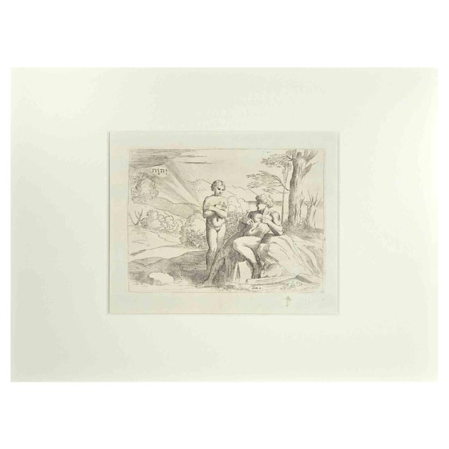 Giovanni Lanfranco, Genesis 2, Old Testament Story, Etching, 1607 For Sale