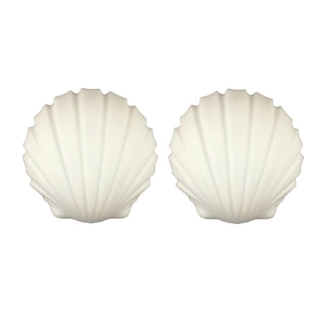 Vintage Shell-Shaped Opaline Glass Wall Lamps from Limburg, Germany, 1970s, Set of 2 For Sale - Image 12 of 12