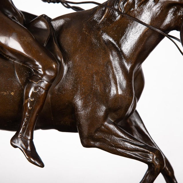 Metal Joseph Cuvelier, Polo Player, 1870, Bronze For Sale - Image 7 of 18