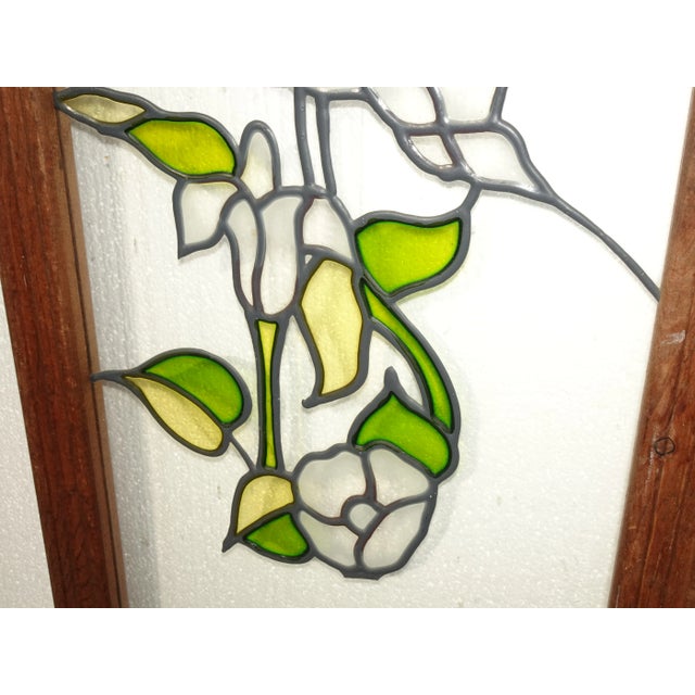 Vintage 36" Tall Stained Glass Style Decorative Window Frame Picture Frame For Sale - Image 12 of 12