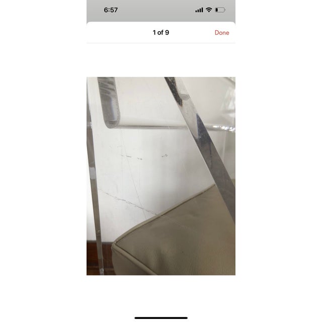 Transparent Mid-Century 1"- 1 1/4" Thick Lucite Desk Chair For Sale - Image 8 of 12