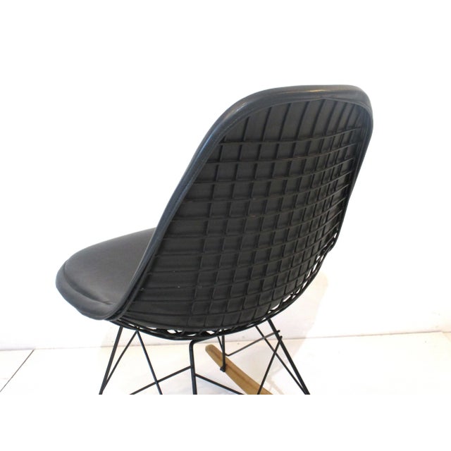 Early Eames Upholstered Wire Rocking Chair for Herman Miller For Sale - Image 11 of 13