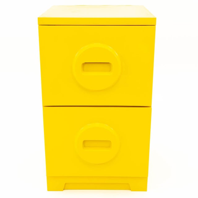 Mid Century Modern Yellow Plastic Akro Mils Storage Filing Cabinet